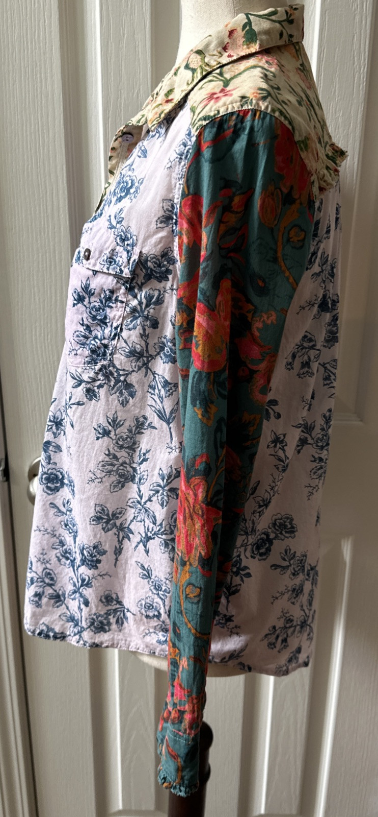 Sundance Floral Ease Patchwork Ruffle Long Sleeve… - image 5