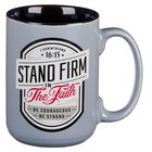 Large Ceramic Inspirational Scripture Coffee & Tea Mug for Men & Women: Stand