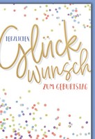 Geburtstag GlüCkwunschkarte Mit Briefumschlag Schriftzug In Gold