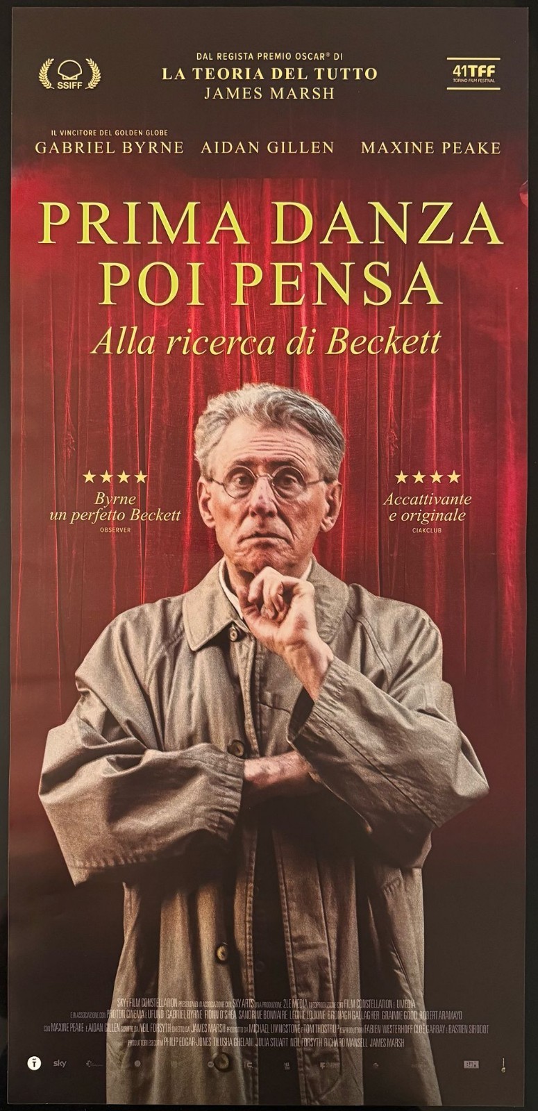 Locandina originale film Prima danza, poi pensa. Alla ricerca di Beckett (2023) - Regia di James Marsh