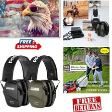 016 Shooting Ear Protection Earmuffs 2 Pack - NRR 26dB, Black  Green Elegance