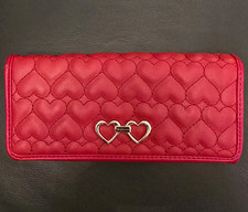 Juicy Couture Red Quilted Heart Logo Flap Clu...