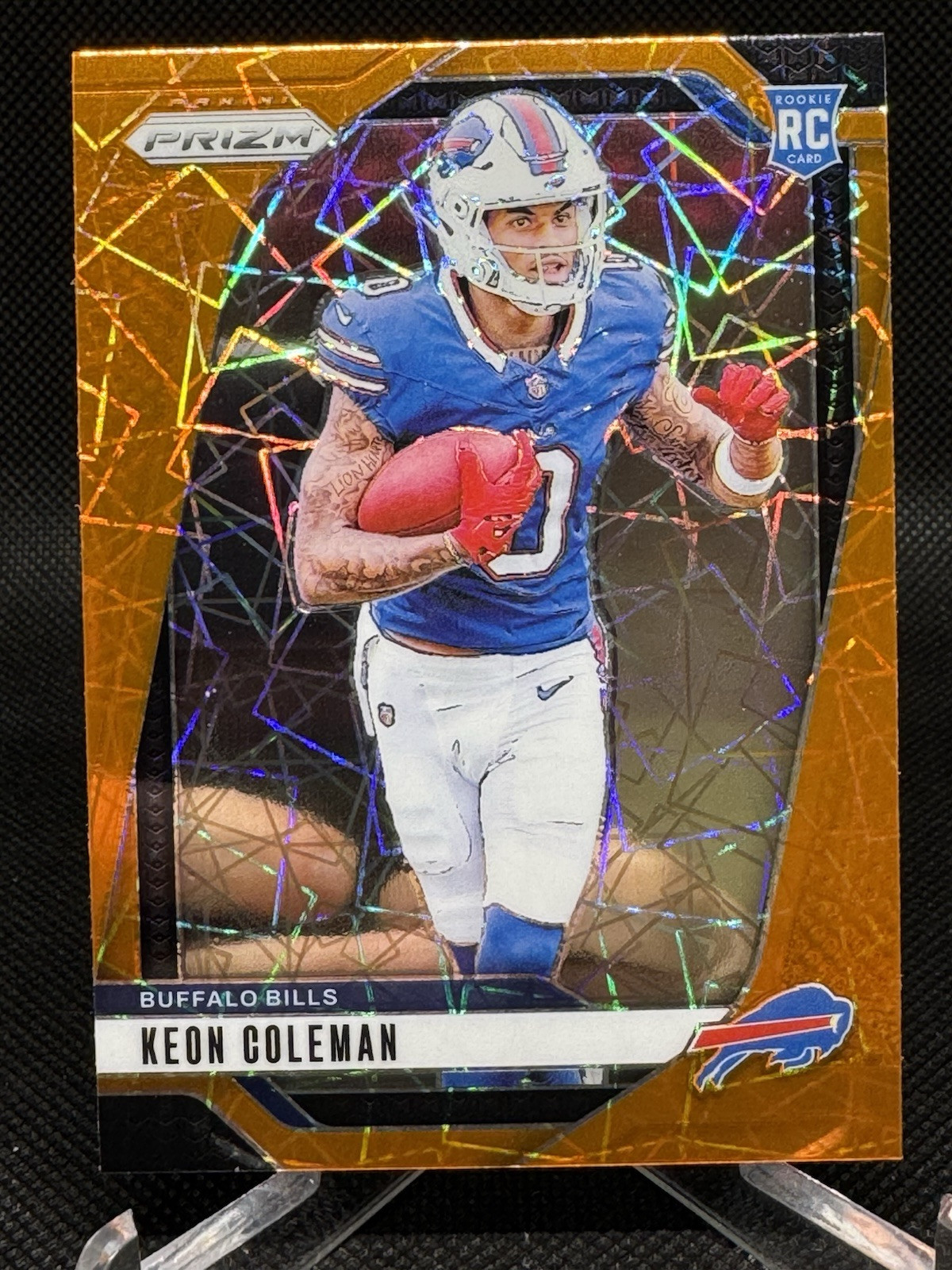 KEON COLEMAN 2024 Panini Prizm Orange Laser Prizm RC #362 Bills
