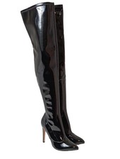 BUFFALO Overknees Damen Stiefel Gr. DE 40 schwarz extravaganter Stil