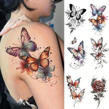 Colorful Butterfly Floral Waterproof Temporary Tattoo Sticker Body Fake Tattoos