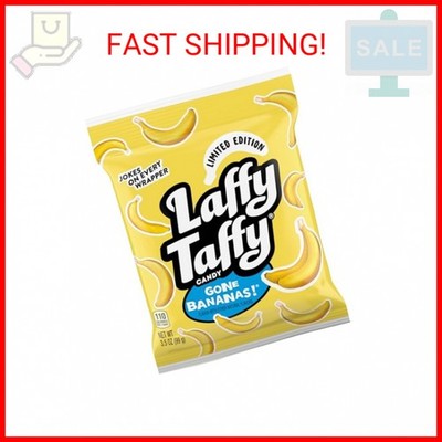 Laffy Taffy Mini Bar Bag, Banana, Chewy Taffy Candy, 3.5 oz