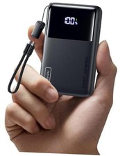 Power Bank, Compact 10000mAh 45W PD Fast Charging Portable Charger  Black