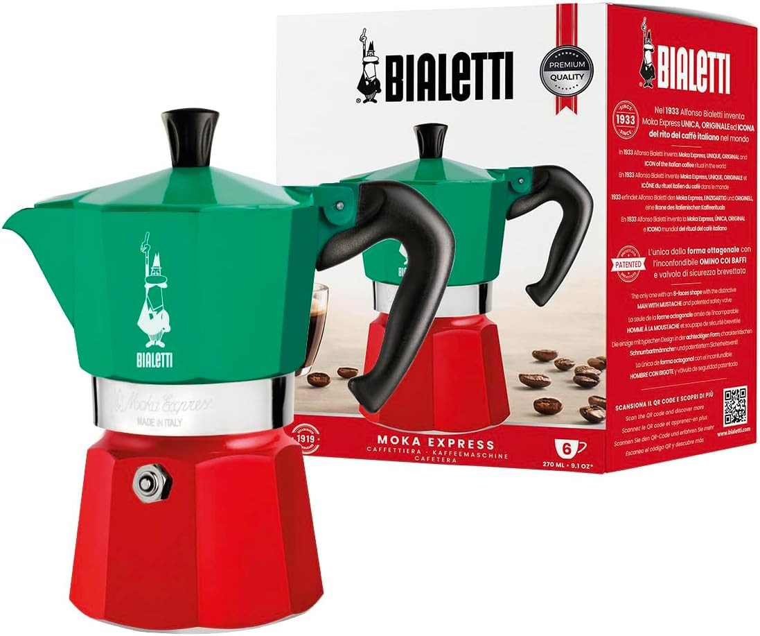 Bialetti - Moka Express Italia Collection: Iconic Stovetop Espresso Maker, Makes