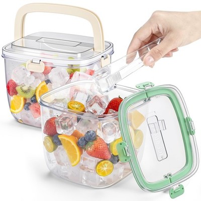 2 Pcs 5l Ice Storage Bin for Freezer with Lid for Clear Ices Bucket Refrigera...