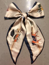 Elegant Silk Feel Square Scarf Horse Print Versatile Neck Hair and Bag Accessory