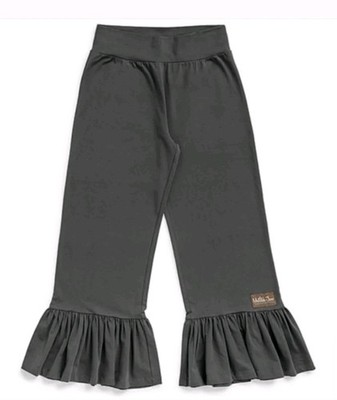 MATILDA JANE Dark Grey Aubrey Big Ruffles Cotton Capri Pants Womens Medium   EUC