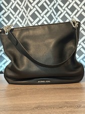 Michael Kors black pebbled leather shoulder b...