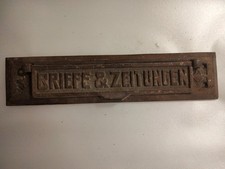 Antike Jugendstil Briefklappe Briefeinwurf Haust&uuml;r, aus Berlin, vor 1918, Patina