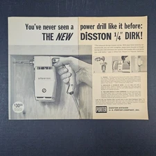 1961 Disston Power Drill 1/4" Dirk HK Porter Vintage Print Ad Danville VA Tools