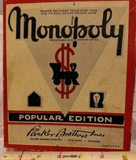 1950s Monopoly wood Pieces .vintage. Boxed . No Board. Rule Bk Includef