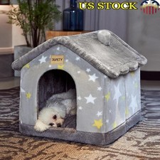 Small Dog Bed Cave Indoor Enclosed Cat House Cozy Puppy Shelter Non Slip New