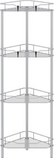 4 Tier Floor Standing Corner Shower Caddy Organizer Shelf with 4 Tier, Silver