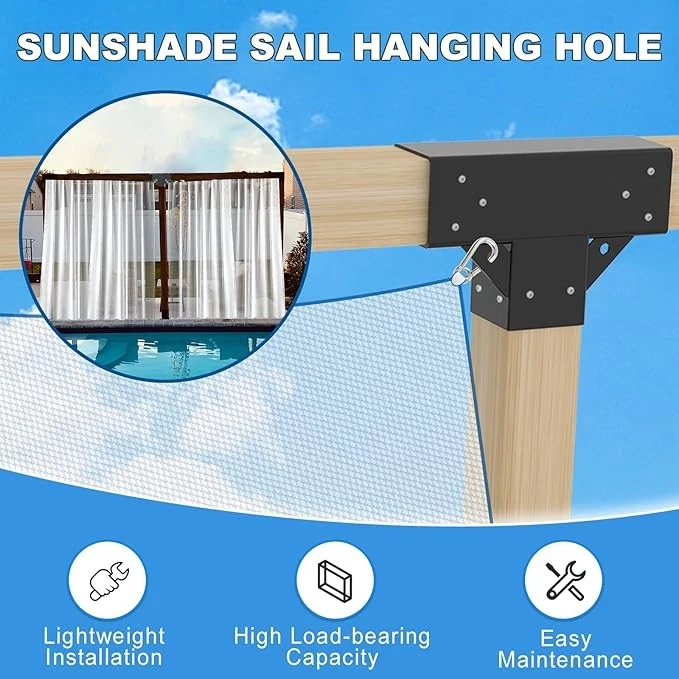 Kit de soporte para pérgola de 6x6 pulgadas interior 5,7x5,7 carpintería de 3 vías hágalo usted mismo poste 1 pieza Foto 4 de 4