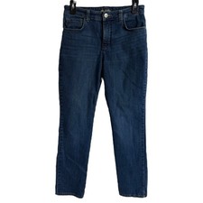 Lee Women's Straight Leg Jeans - Dark Blue Size 4 M Classic High Rise Relaxed