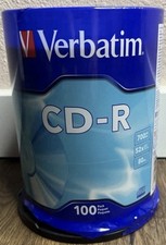 Verbatim CD-r Blank Discs 700Mb 80 Minutes 52X Recordable Disc 100 Count