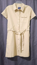 FLASH SALE!! NEW VTG United by Blue IMPACT Hemp Cotton Dress Medium Beige Pocket