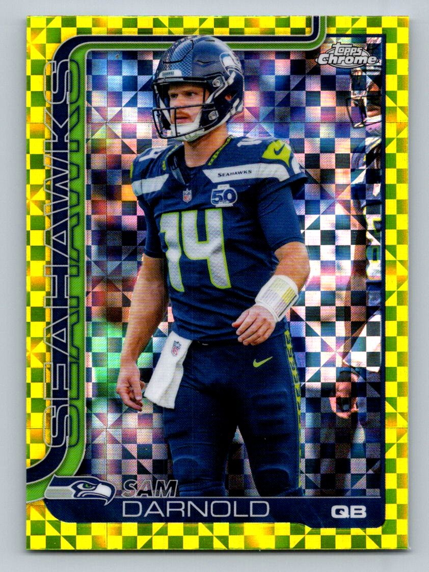 2025 Topps Chrome #275 Sam Darnold Lime Green X-Fractor