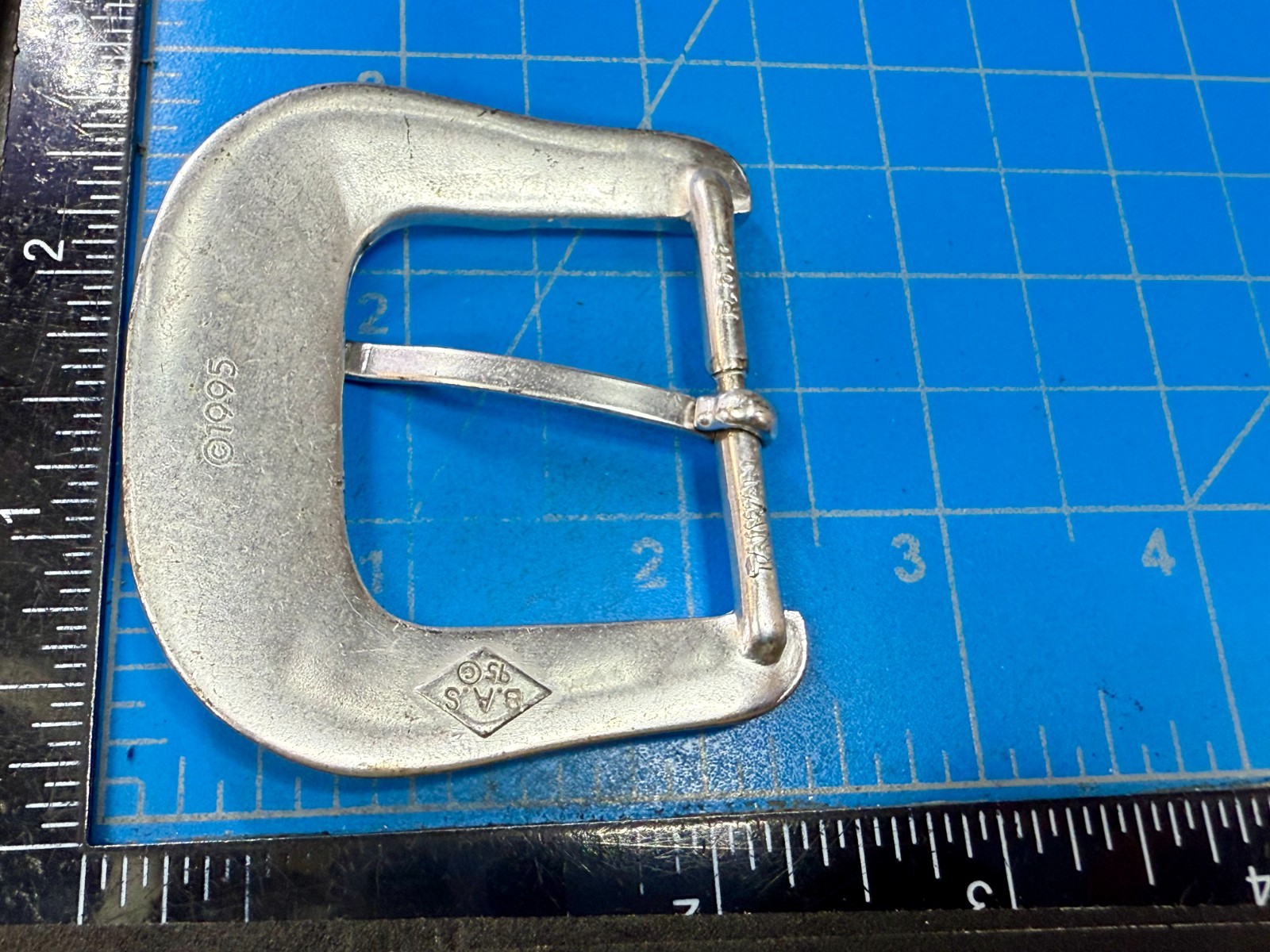 Ranger Style Vintage 1995 NOS Diamond Pattern Replacement B.A.S. Belt Buckle