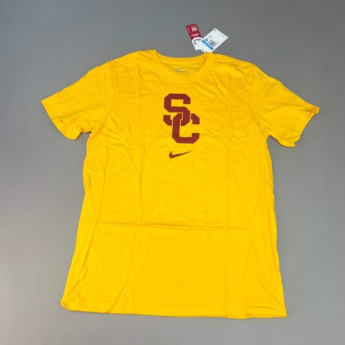 NIKE USC Trojans SC Interlock Logo T-Shirt Men's Sz M Gold/Yellow DD7280-739 (Ne