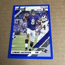 2019 LAMAR JACKSON DONRUSS #25V BLUE PHOTO VARIATION SP CARD RAVENS MVP 