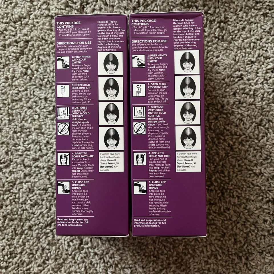 Minoxidil solução tópica de crescimento capilar espuma 5% para mulheres FORNECIMENTO DE QUATRO MESES - Imagem 4 de 4