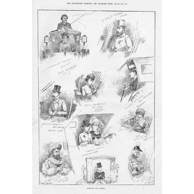 SOZIALGESCHICHTE Hübsche Taxitarife - antiker Druck 1881