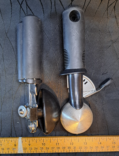 c.2000s OXO Good Grips Dosenöffner + Kekslöffel schwarz Küchenwerkzeug Posten - Bild 5 von 5