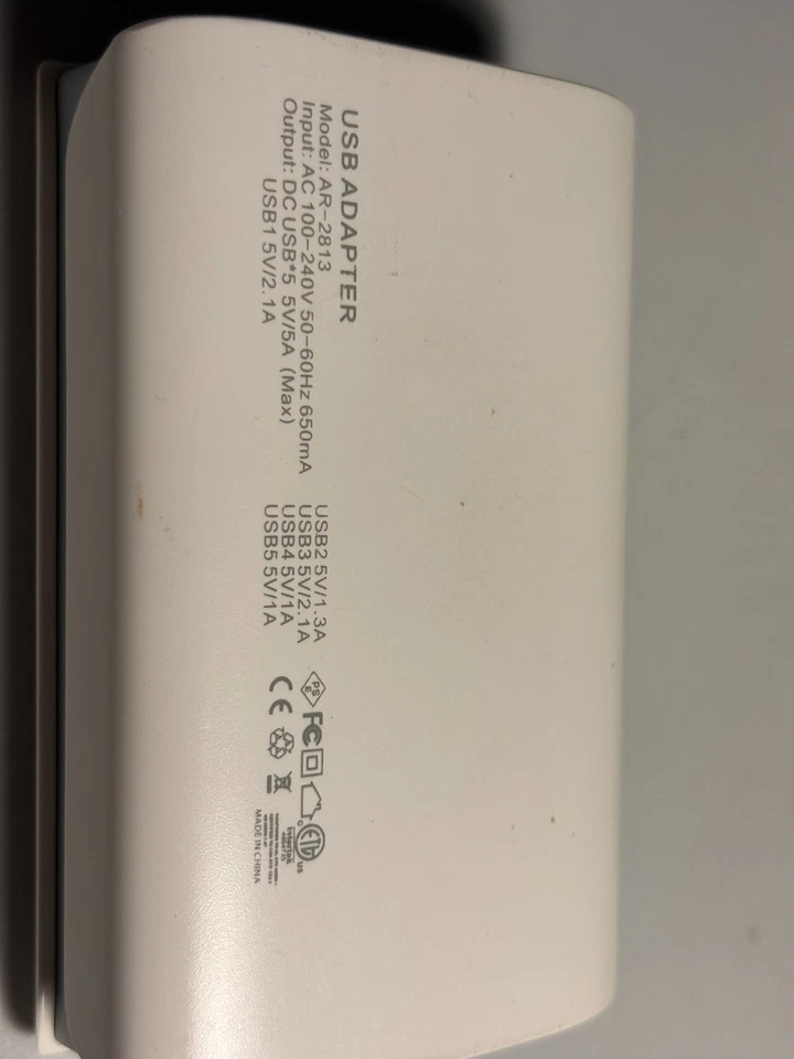 Cargador de teléfono USB PowerADD AR-2813 5 puertos Foto 3 de 4