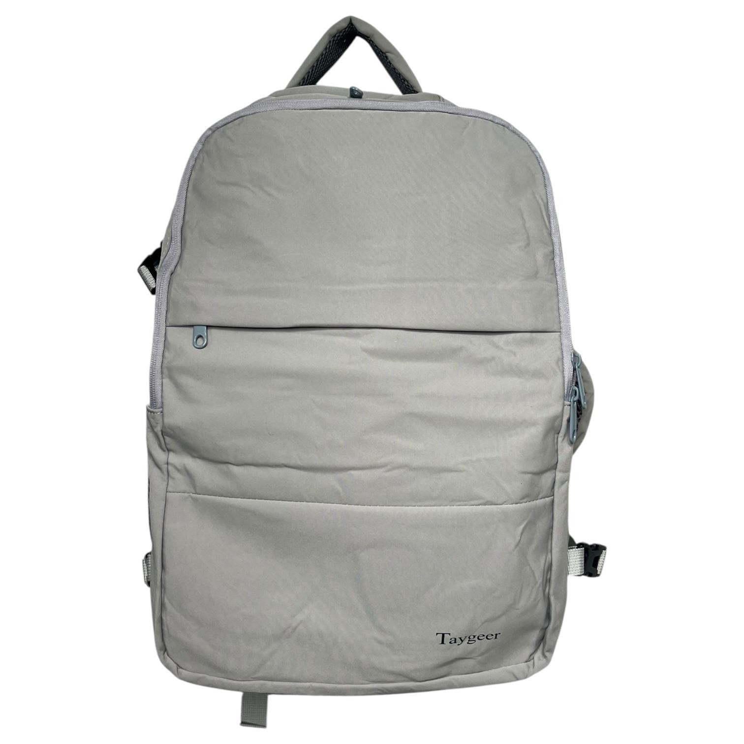 Taygeer Backpack Light Gray USB Charging Port Travel Laptop 
