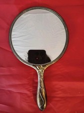 Vintage Jugendstil Handspiegel floral versilbert ca. 1900