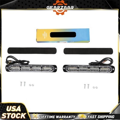 Emergency Warning Hazard Flash Strobe Light Bar Amber White 12-24V For Vehicle