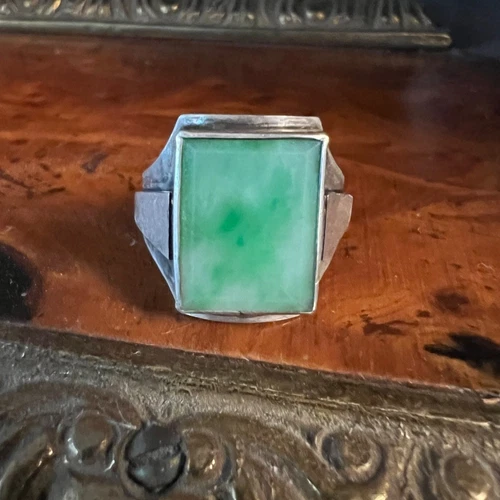 Vintage 925 Sterling Silver Unknown Gemstone Ring Size 7 Adjustable Open Band