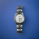 Vintage Seiko 7N43-8C7V Quartz Day Date Silver Dial Watch New Battery