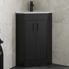 Bathroom Vanity Toilet Storage Laundry Combination Unit Basin Sink Modern Black