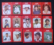 Cricket Player Vintage Coca Cola World Cricket Series 15 Different Sticker Rare