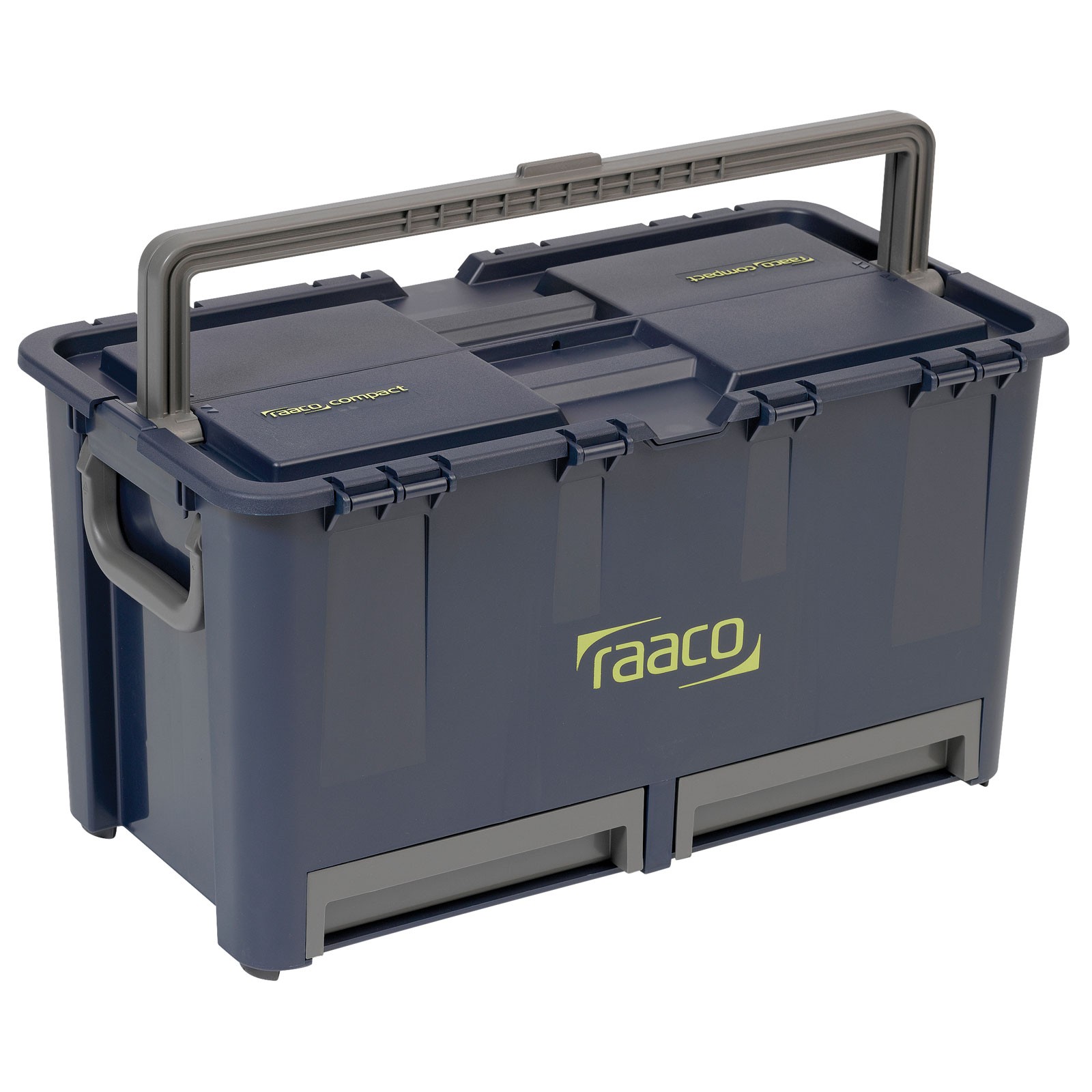 Raaco Blue Toolbox 540X296x292mm, 40L Capacity, Polypropylene, 4 Compartments, Compact 47 By 136600 - Image 2