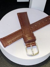 HADLEY ROMA LIZARD GRAIN 16R REGULAR 16mm LADIES WATCH BAND BROWN LS725,Gift,New
