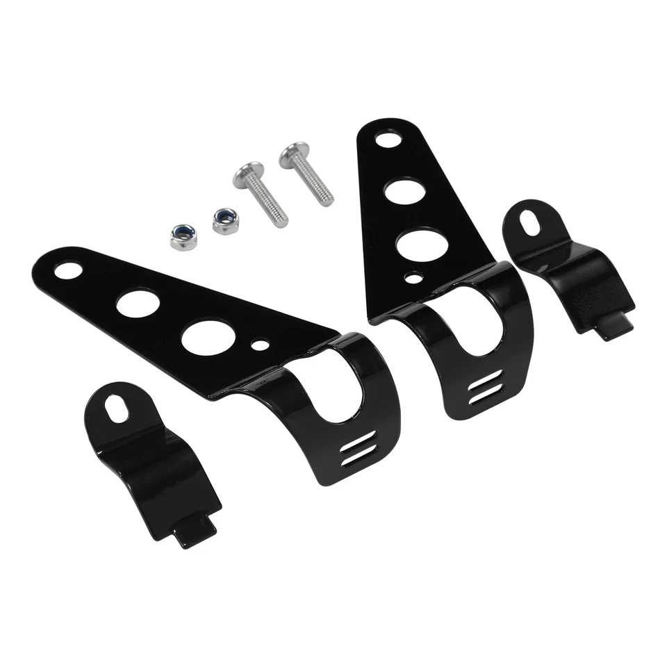 Black Headlight Brackets Fork Ears Motorcycle Bobber Cafe Racer 28mm-34mm TCMT - Image 3 of 4