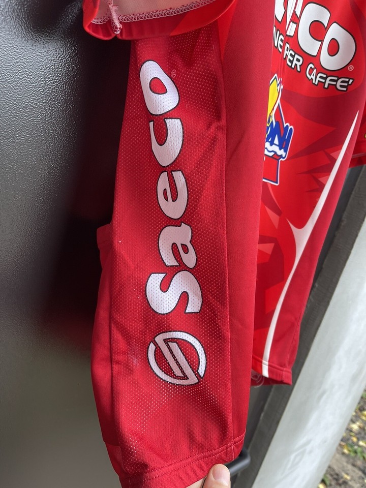 Maillot Cycliste Saeco Valli 2000 – Cannondale, Rouge, Taille L, Homme