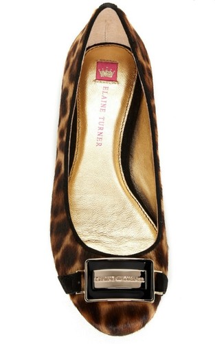 Elaine Turner Liz Ballet Flats Cheetah Design Calf Hair Size 6 Comfy  $158