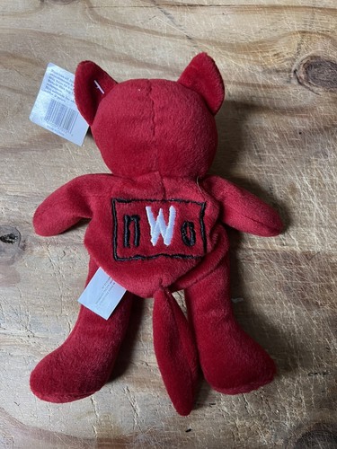1999 WCW NWO Racing Champions Hulk Hogan Beanie Baby Bear WWE Series 1 avec étiquettes - Photo 4/7