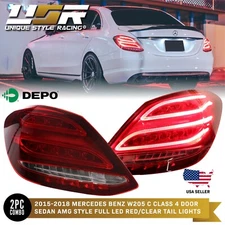 DEPO Plug n Play AMG C63 FULL LED Bar Tail Light For 2015+ Mercedes C Class W205