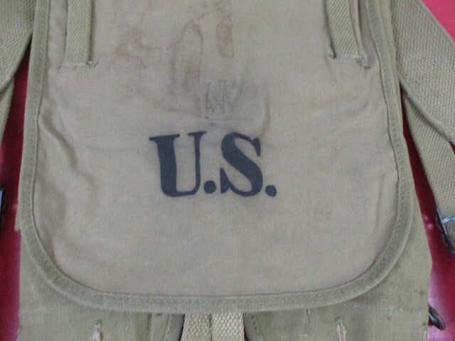 WWII Era US Army M1928 Haversack Pack - Khaki Color - Marked: BOYT