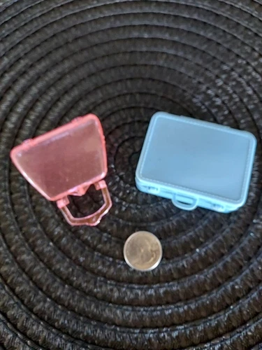 VTG 1960s Barbie Size Doll Accessories 2 Plastic Suitcases-Nice Cond-Very Clean