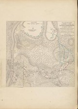 Original 1878 Lithograph: Plan of Burgoyne's Army at  Braemus Heights, Saratog..
